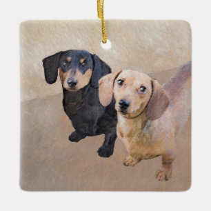 Dachshund (vloeiend) schilderen - Oorspronkelijke  Keramisch Ornament