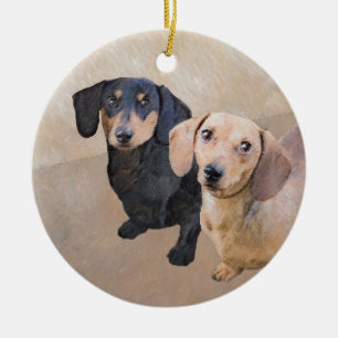Dachshund (vloeiend) schilderen - Oorspronkelijke  Keramisch Ornament