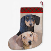 Dachshund (vloeiend) schilderen - Oorspronkelijke  Kleine Kerstsok (Achterkant)