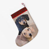 Dachshund (vloeiend) schilderen - Oorspronkelijke  Kleine Kerstsok (Achterkant (Hangend))