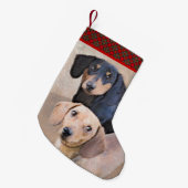 Dachshund (vloeiend) schilderen - Oorspronkelijke  Kleine Kerstsok (Voorkant (Hangend))