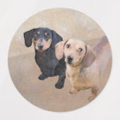 Dachshund (vloeiend) schilderen - Oorspronkelijke  Labels (Design 2)