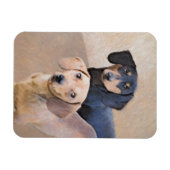 Dachshund (vloeiend) schilderen - Oorspronkelijke  Magneet (Horizontaal)