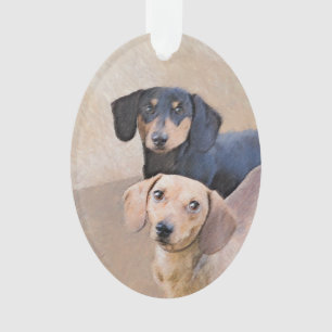 Dachshund (vloeiend) schilderen - Oorspronkelijke  Ornament
