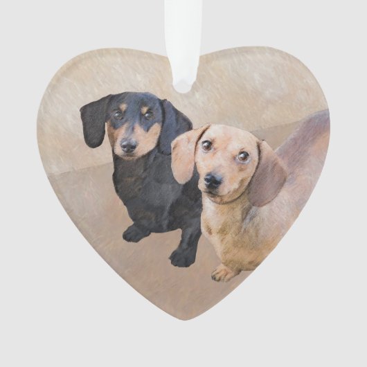 Dachshund (vloeiend) schilderen - Oorspronkelijke Ornament (voorkant)