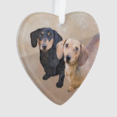 Dachshund (vloeiend) schilderen - Oorspronkelijke Ornament (voorkant)