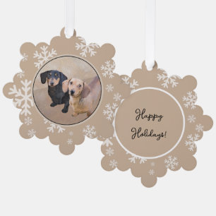 Dachshund (vloeiend) schilderen - Oorspronkelijke  Ornament Kaart