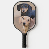Dachshund (vloeiend) schilderen - Oorspronkelijke  Pickleball Paddle (Achterkant)