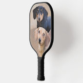 Dachshund (vloeiend) schilderen - Oorspronkelijke  Pickleball Paddle (Links)