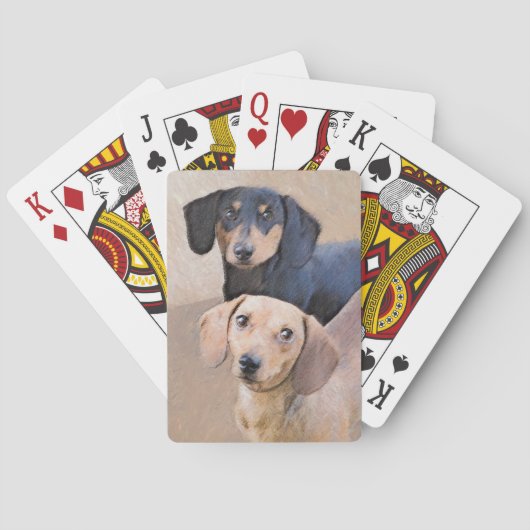 Dachshund (vloeiend) schilderen - Oorspronkelijke  Pokerkaarten (Achterkant)