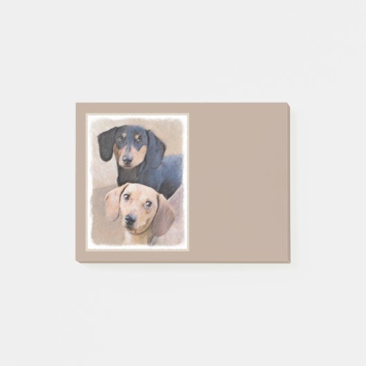 Dachshund (vloeiend) schilderen - Oorspronkelijke Post-it® Notes (Voorkant)