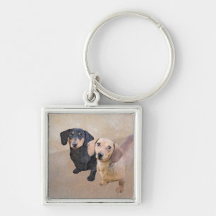 Dachshund (vloeiend) schilderen - Oorspronkelijke Sleutelhanger