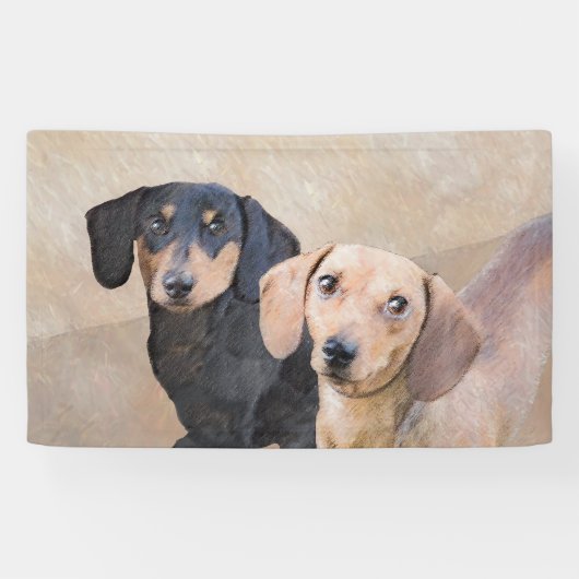 Dachshund (vloeiend) schilderen - Oorspronkelijke  Spandoek (Horizontaal)