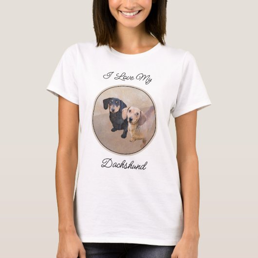 Dachshund (vloeiend) schilderen - Oorspronkelijke T-shirt (Voorkant)