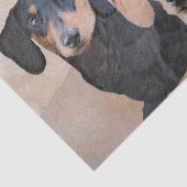 Dachshund (vloeiend) schilderen - Oorspronkelijke  Tissuepapier (Detail)
