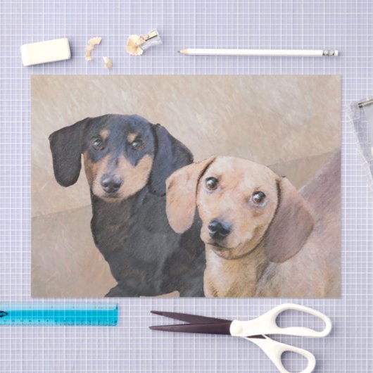 Dachshund (vloeiend) schilderen - Oorspronkelijke  Tissuepapier (Craft)