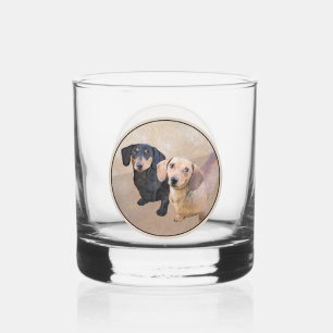 Dachshund (vloeiend) schilderen - Oorspronkelijke  Whisky Glas