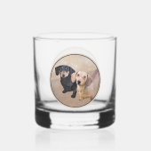 Dachshund (vloeiend) schilderen - Oorspronkelijke  Whisky Glas (Achterkant)
