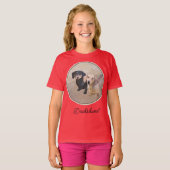 Dachshund (vloeiend) schilderen - Origineel Hond A T-shirt (Voorkant volledig)