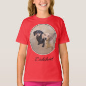 Dachshund (vloeiend) schilderen - Origineel Hond A T-shirt (Voorkant)