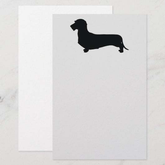 Dachshund voor draad briefpapier (Voorkant / Achterkant)