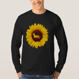 Dachshund voor vrouwelijke Mannen Sause Dog Sunflo T-shirt