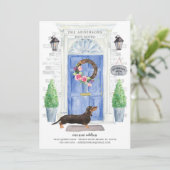 Dachshund Voorportretaankondiging Kaart (Staand voorkant)