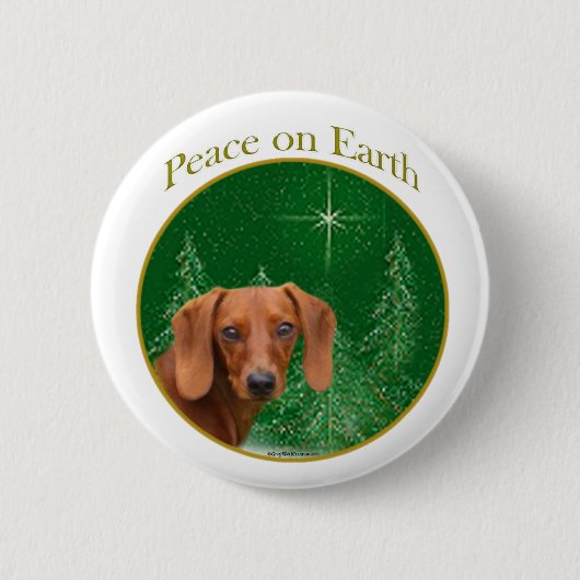 Dachshund Vrede op Aarde - Button (Voorkant)