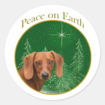 Dachshund Vrede op Aarde - Sticker