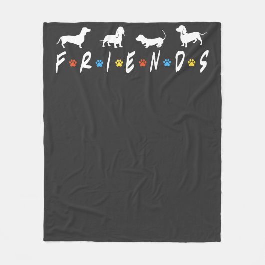 Dachshund Vrienden Fleece Deken (Voorkant)