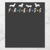 Dachshund Vrienden Wijn Etiket (Enkel label)