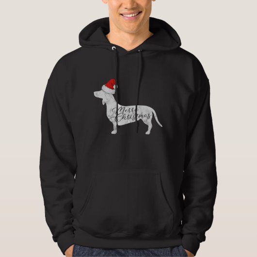 Dachshund Vrolijk Kerstmis T-shirt I Doxie Santa S (Voorkant)