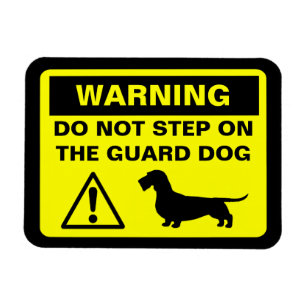 Dachshund Waakhond Waarschuwing (Ruwharige Doxie) Magneet