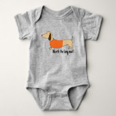 Dachshund waard lang wachten outfit Geslacht neutr Romper (Voorkant)