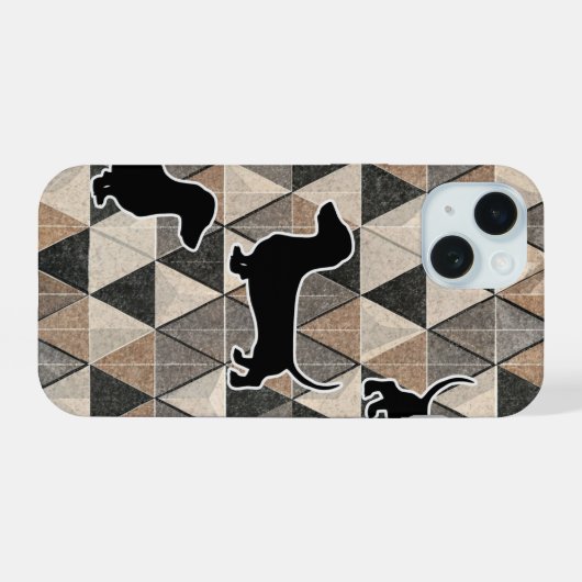 Dachshund Walking iPhone 15 Case (Achterkant horizontaal)