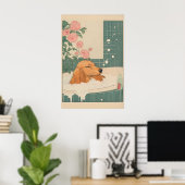 Dachshund Wall Art Japanese Style Bathroom Print (Thuiskantoor)