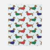 dachshund-wallpapier fleece deken (Voorkant)