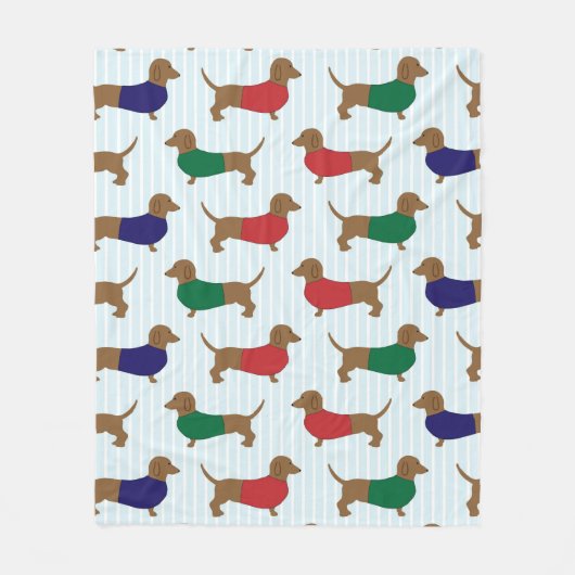dachshund-wallpapier fleece deken (Voorkant)