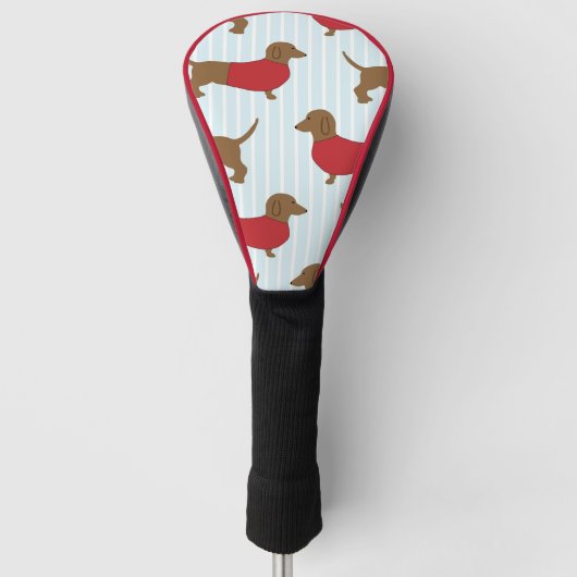 dachshund-wallpapier golfheadcover (Voorkant)
