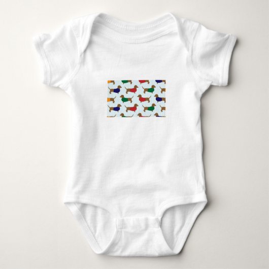 dachshund-wallpapier romper (Voorkant)