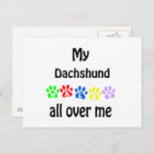 Dachshund wandelingen ontwerp briefkaart (Voorkant / Achterkant)