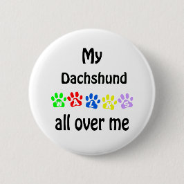 Dachshund wandelingen ontwerp ronde button 5,7 cm