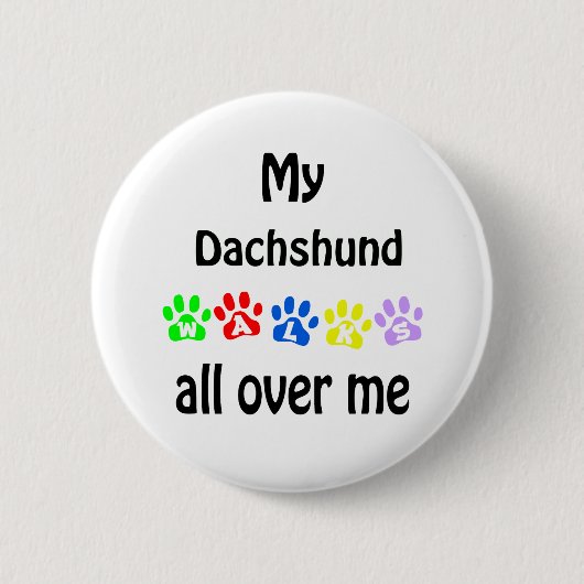 Dachshund wandelingen ontwerp ronde button 5,7 cm (Voorkant)