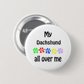 Dachshund wandelingen ontwerp ronde button 5,7 cm (Voorkant /achterkant)