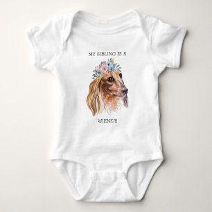 Dachshund Watercolor Grappige Citaat Baby Rompertj Romper