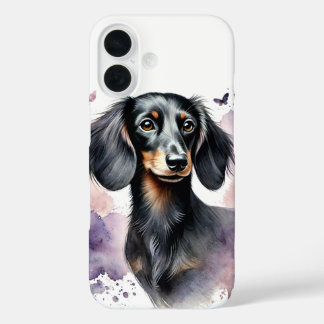 Dachshund Waterverf Art iPhone 16 Hoesje