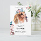 Dachshund Waterverf Baby shower Kaart (Staand voorkant)