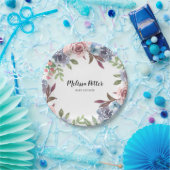 Dachshund Waterverf Flowers Baby shower Papieren Bordje (Feest)