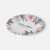 Dachshund Waterverf Flowers Baby shower Papieren Bordje (Gekanteld)