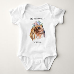 Dachshund Waterverf Funny Quote Baby Bodysuit